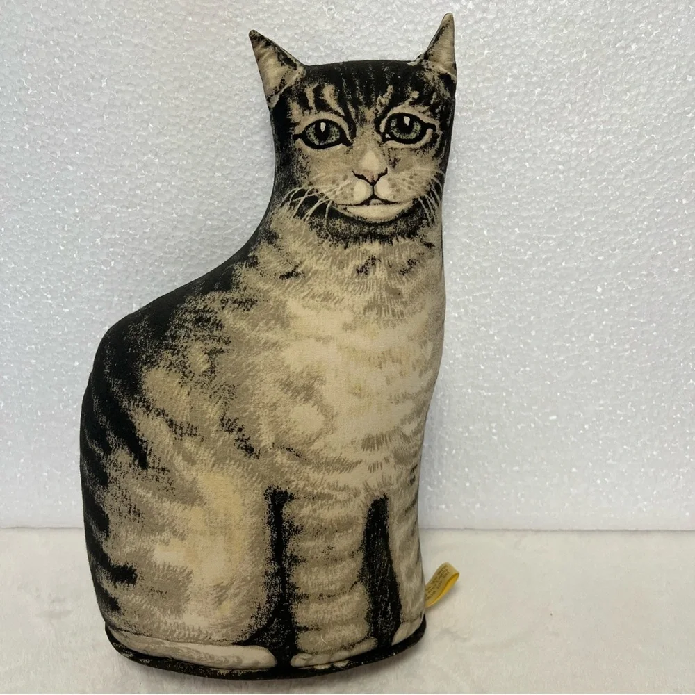 The Toy Works VTG Kitty Cat Tabby Striped Stuffed Pillow or Doorstop